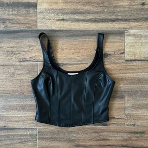 NWOT Altar’d State Faux Leather Brooklyn Top